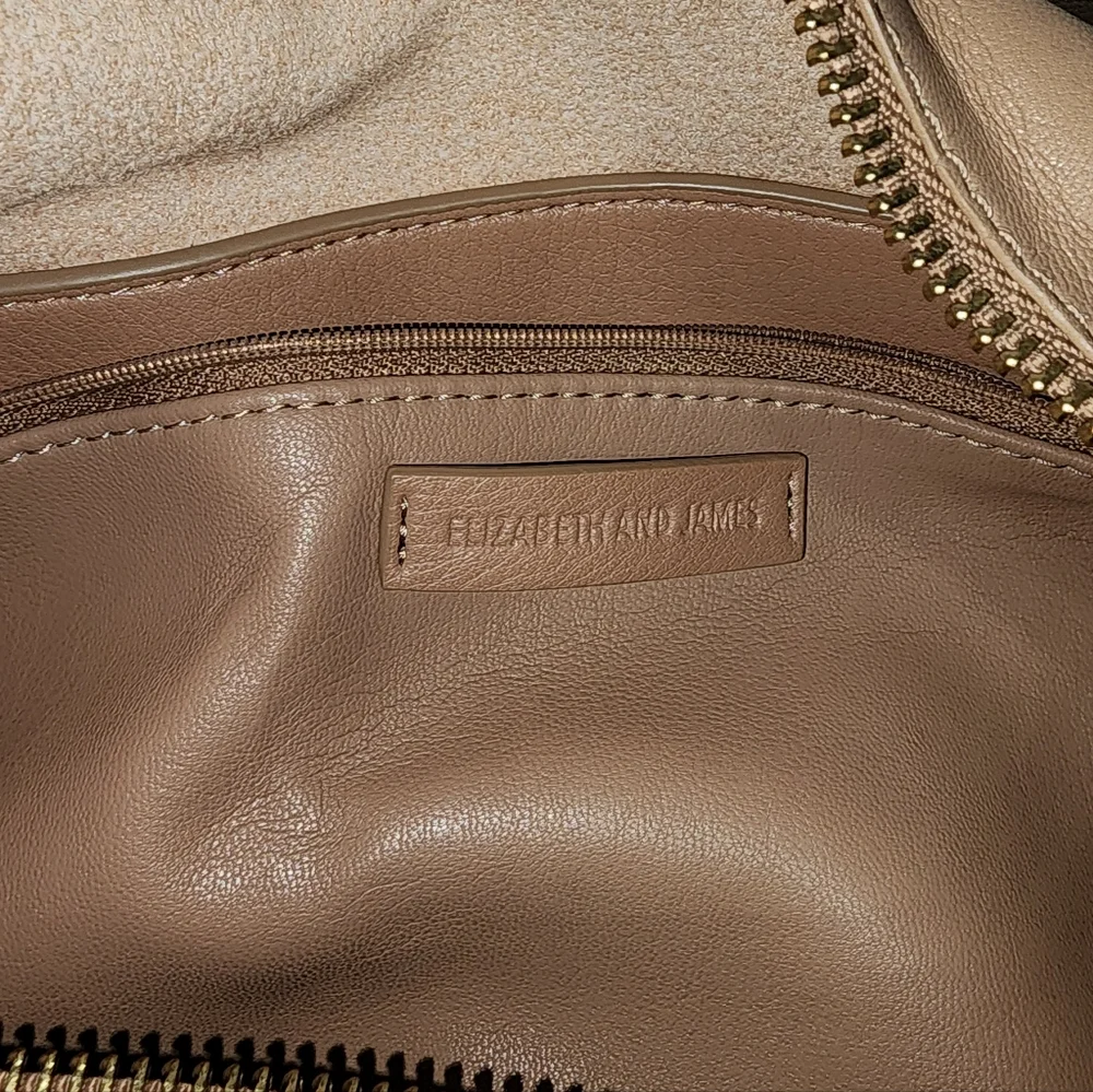 Elizabeth and James Tan Leather Knotted Hobo